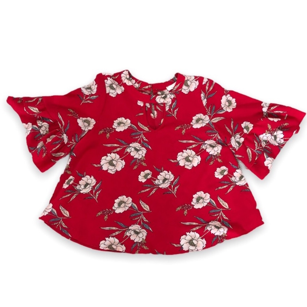 Red Floral Blouse